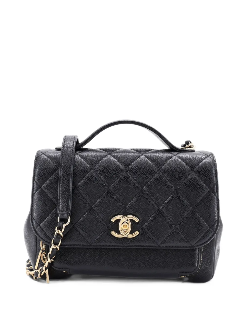 CHANEL Pre-Owned Business Affinity Flap Bag Quilted Caviar Small shoulder bag - Nero