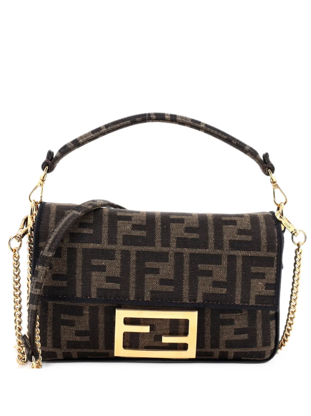 Fendi Pre-Owned Baguette NM Bag Zucca Canvas Mini crossbody bag - Braun