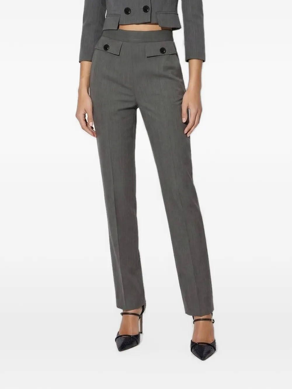 Elisabetta Franchi Cool wool trousers Grijs