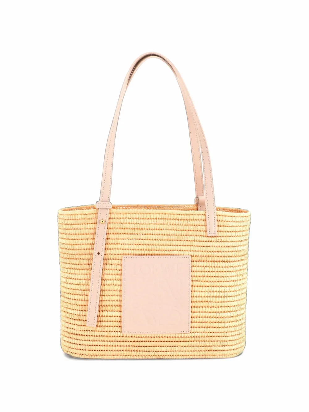 Loewe Pre-Owned Square Basket Woven Raffia Small tote bag - Nude