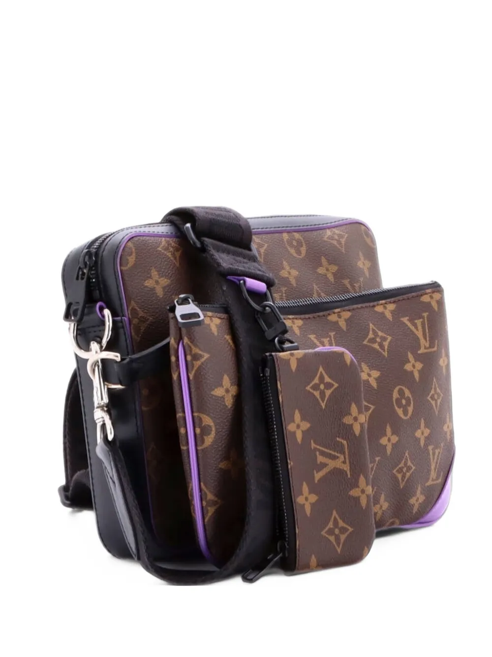 Louis Vuitton Pre-Owned Trio Messenger Bag Macassar Monogram Canvas crossbody bag - Schwarz