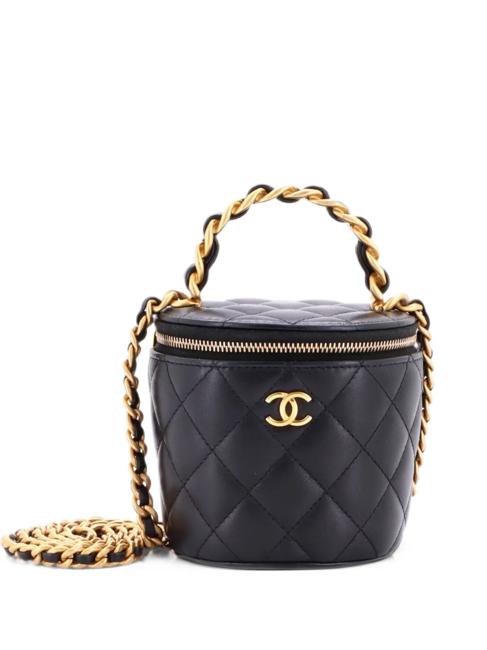 CHANEL Pre-Owned Afternoon Tea Vanity Bucket Bag Quilted Lambskin Mini satchel - Schwarz