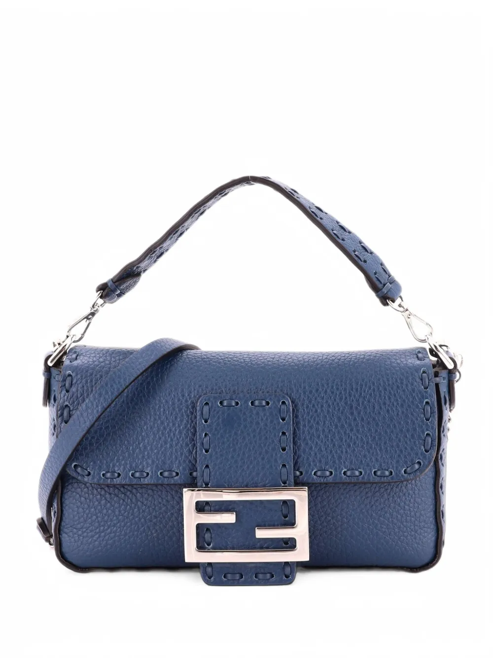Fendi Pre-Owned Selleria Baguette NM Bag Leather Mini crossbody bag - Blau