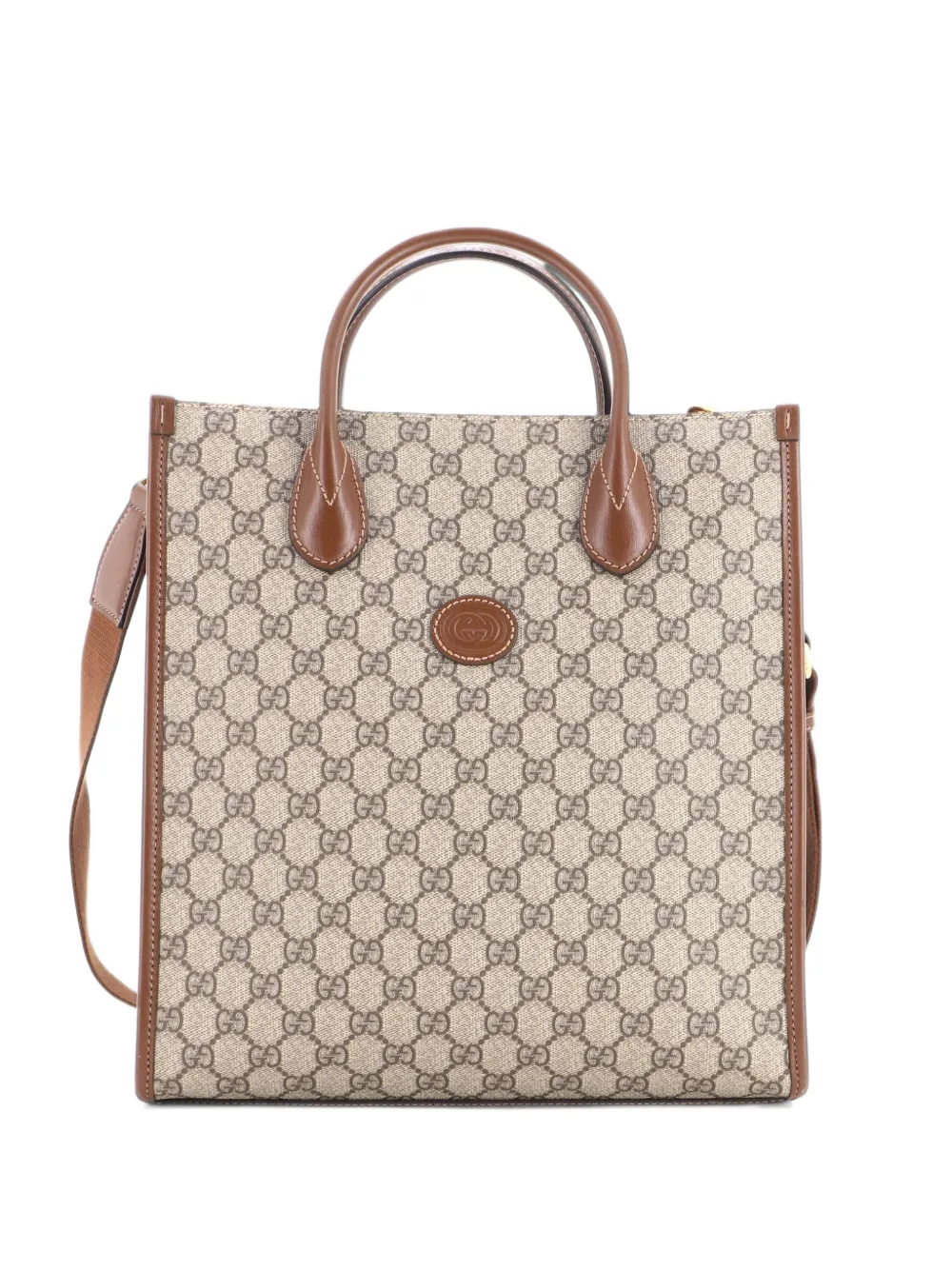 Gucci Pre-Owned Interlocking G Patch GG Coated Canvas Tall tote bag - Marrone