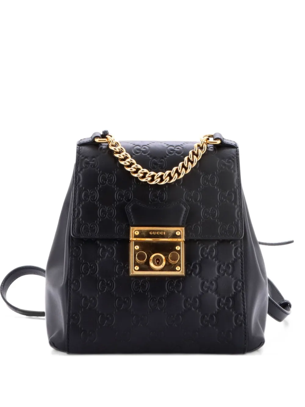 Gucci Pre-Owned Padlock Guccissima Leather Mini backpack - Nero