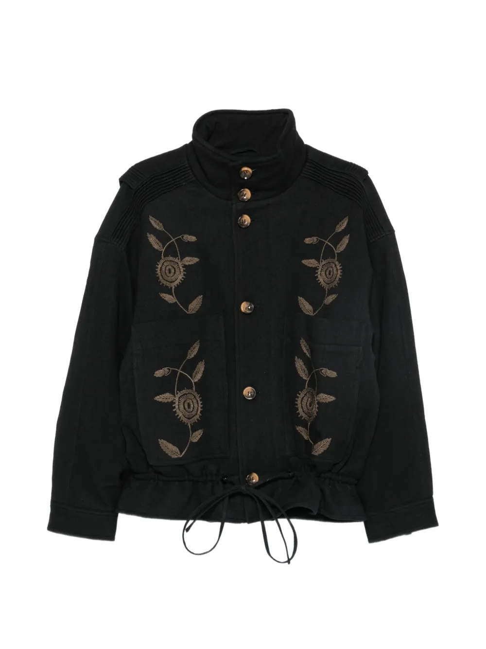 Antik Batik Aristide floral-embroidered jacket Grijs