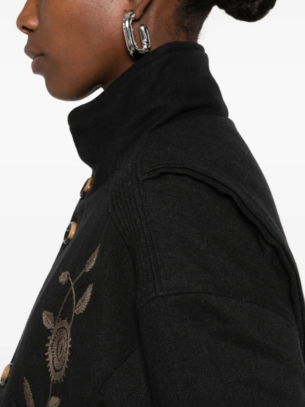 Antik Batik Aristide floral-embroidered jacket Grijs
