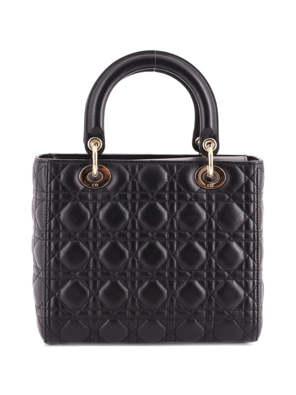Christian Dior Pre-Owned Lady Dior NM Bag Cannage Quilt Lambskin Medium satchel - Schwarz