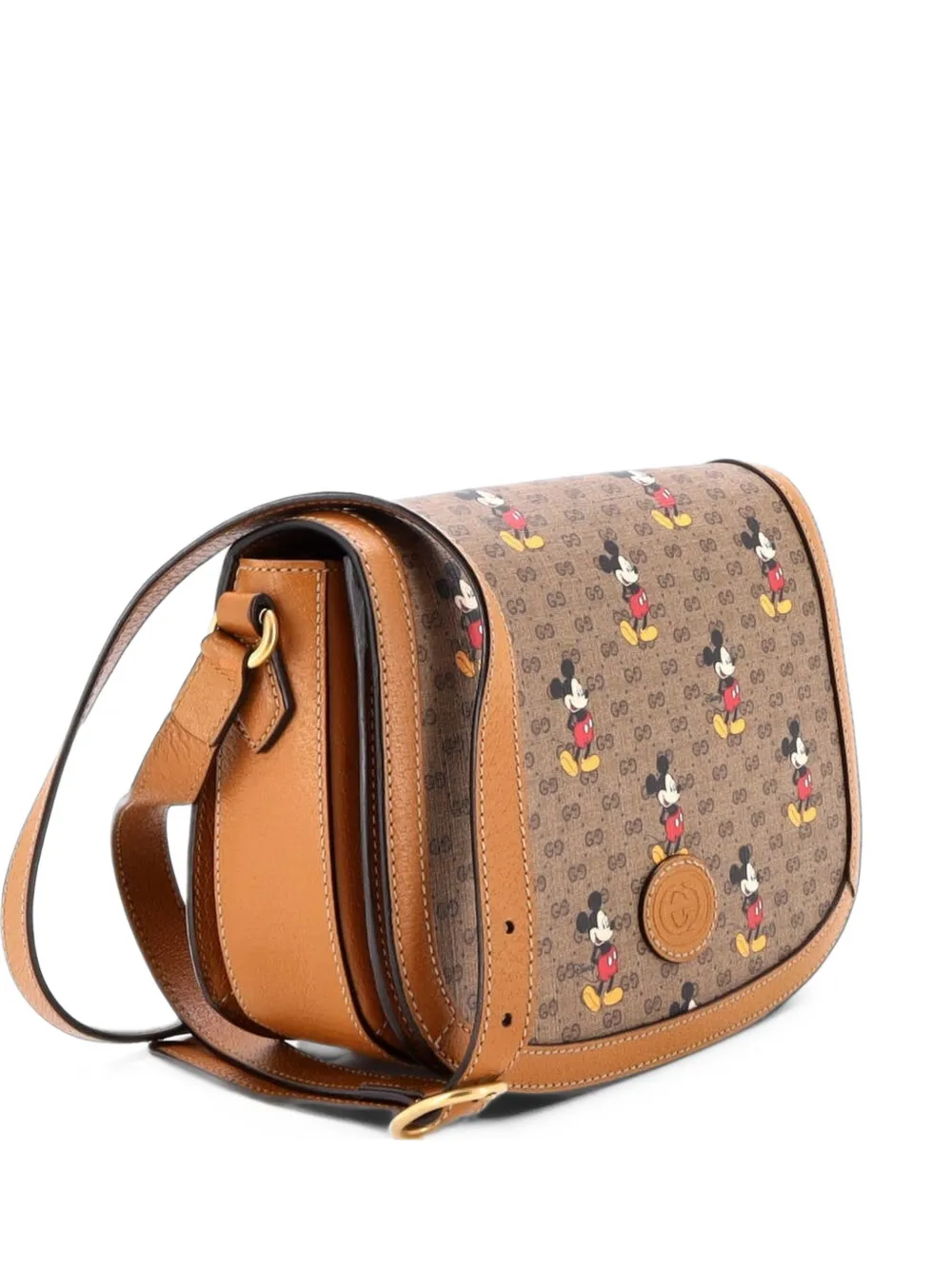Gucci Pre-Owned Disney Mickey Mouse Flap Shoulder Bag Printed Mini GG Coated Canvas Small crossbody bag - Marrone