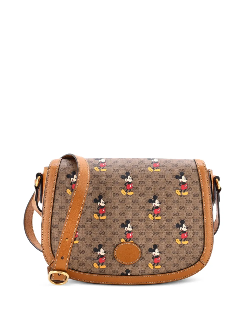 Gucci Pre-Owned Disney Mickey Mouse Flap Shoulder Bag Printed Mini GG Coated Canvas Small crossbody bag - Marrone