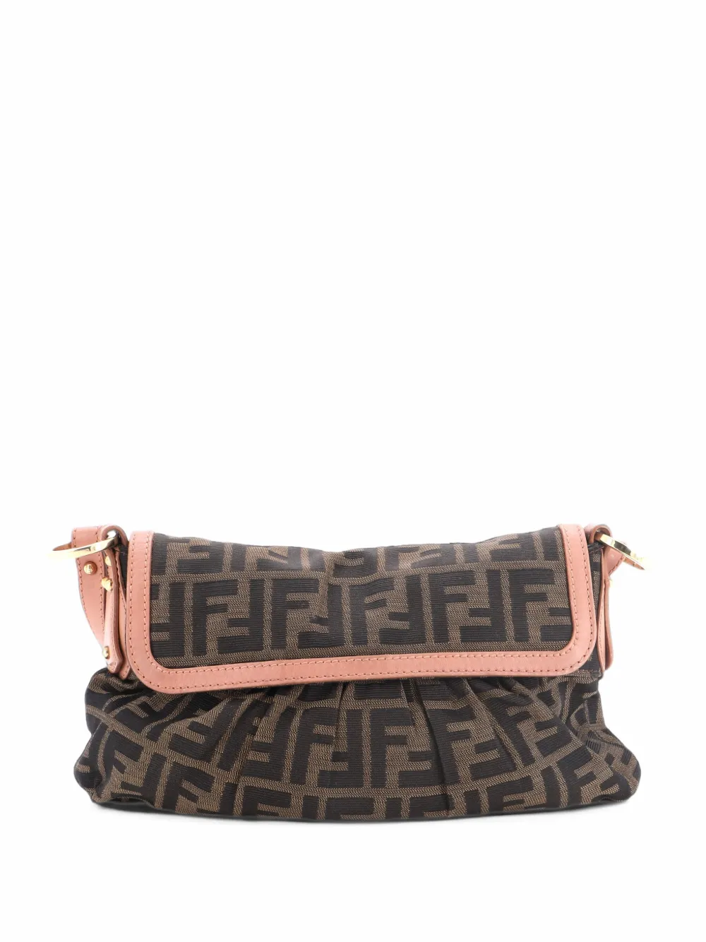 Fendi Pre-Owned Chef Flap Bag Zucca Canvas Small shoulder bag - Braun