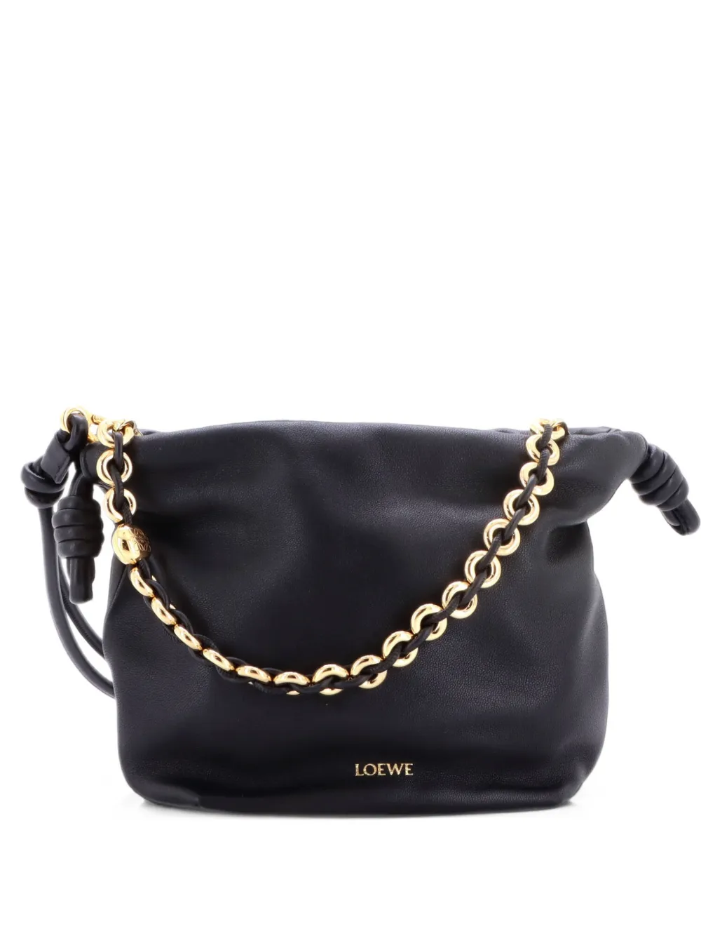 Loewe Pre-Owned Flamenco Knot Chain Purse Bag Leather Mini bucket bag - Schwarz