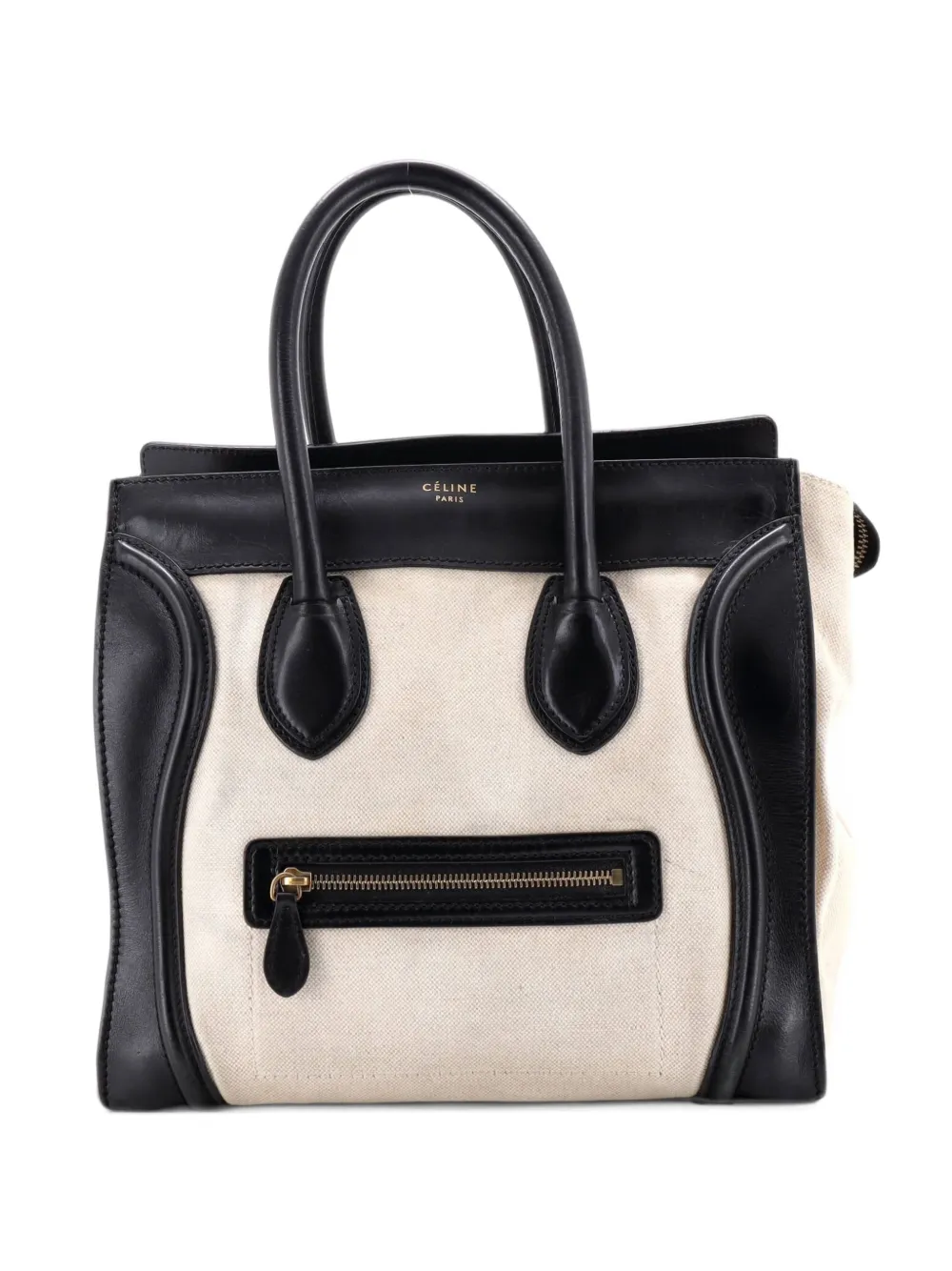 Celine Pre-Owned Luggage Bag Canvas and Leather Mini satchel - Neutrals