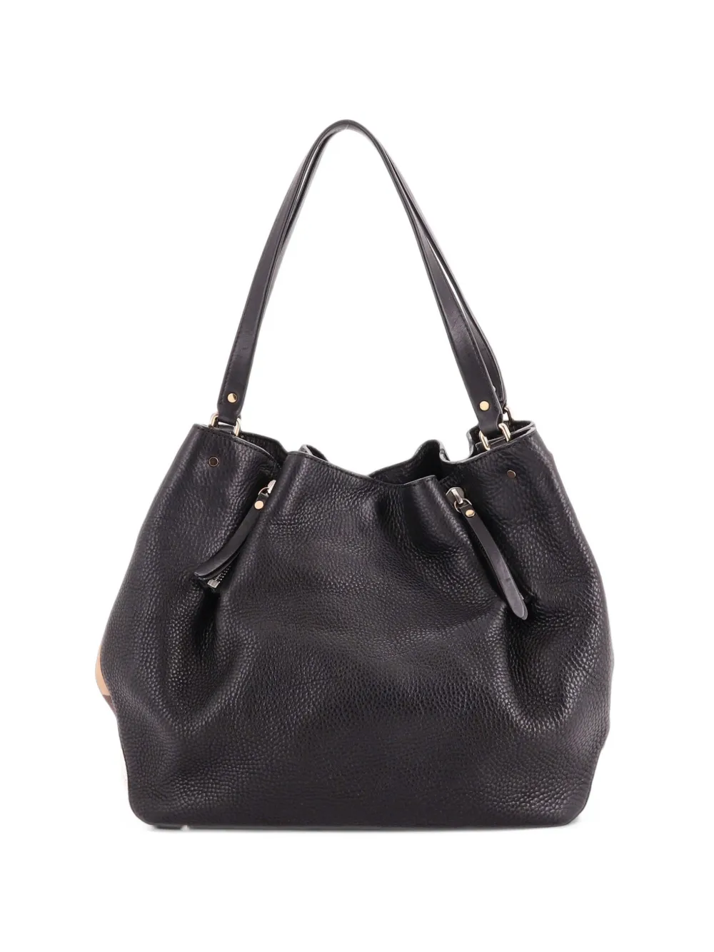 Burberry Pre-Owned Maidstone Leather and House Check Canvas Medium tote bag - Schwarz
