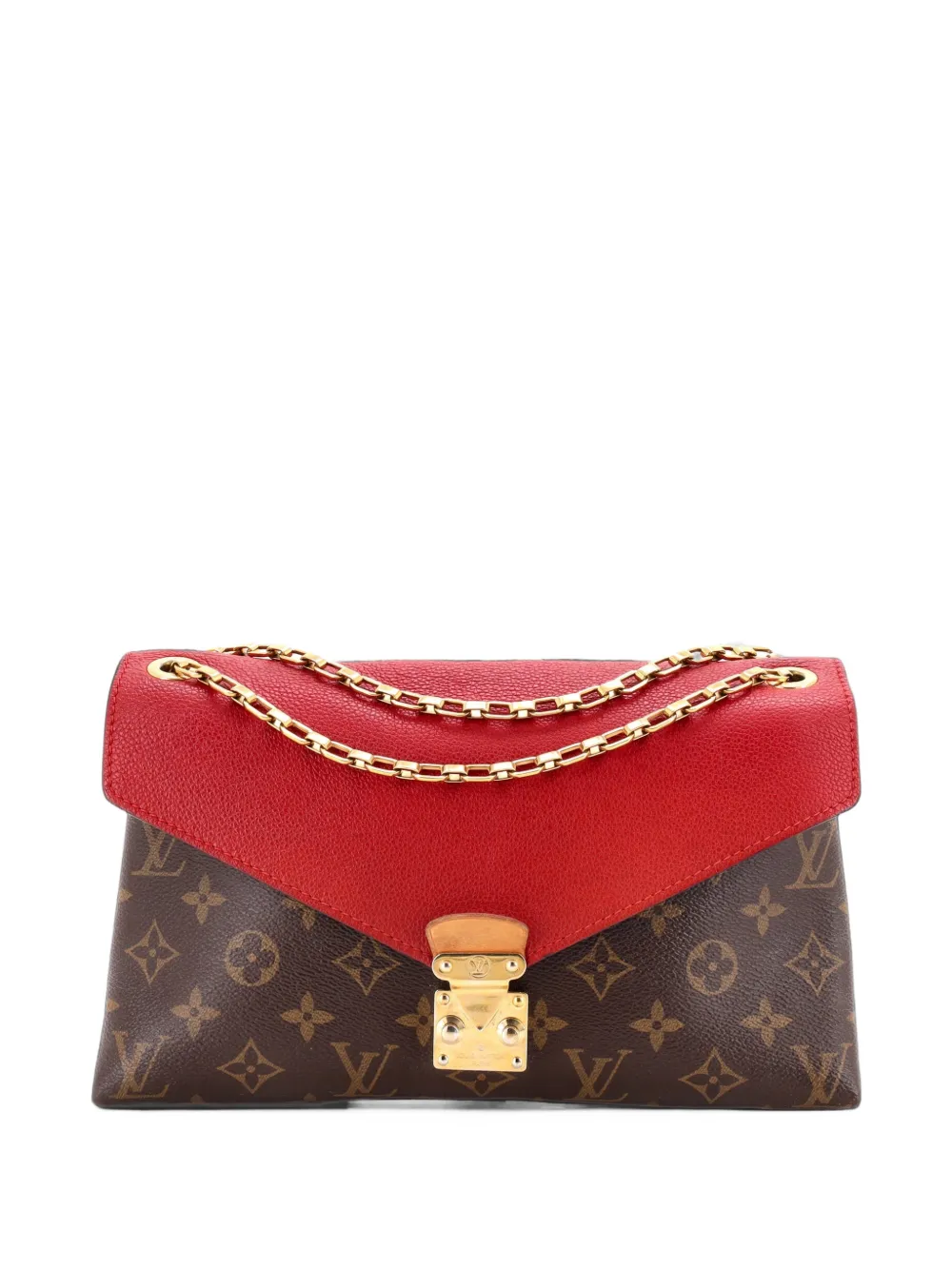 Louis Vuitton Pre-Owned Pallas Chain Monogram Canvas and Calfskin shoulder bag - Rot