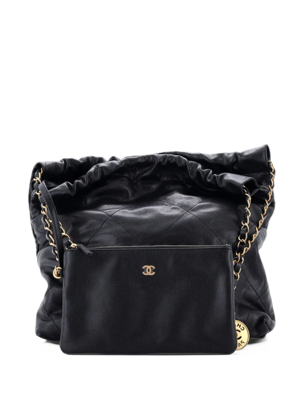 CHANEL Pre-Owned 22 Chain Quilted Caviar Small hobo bag - Schwarz