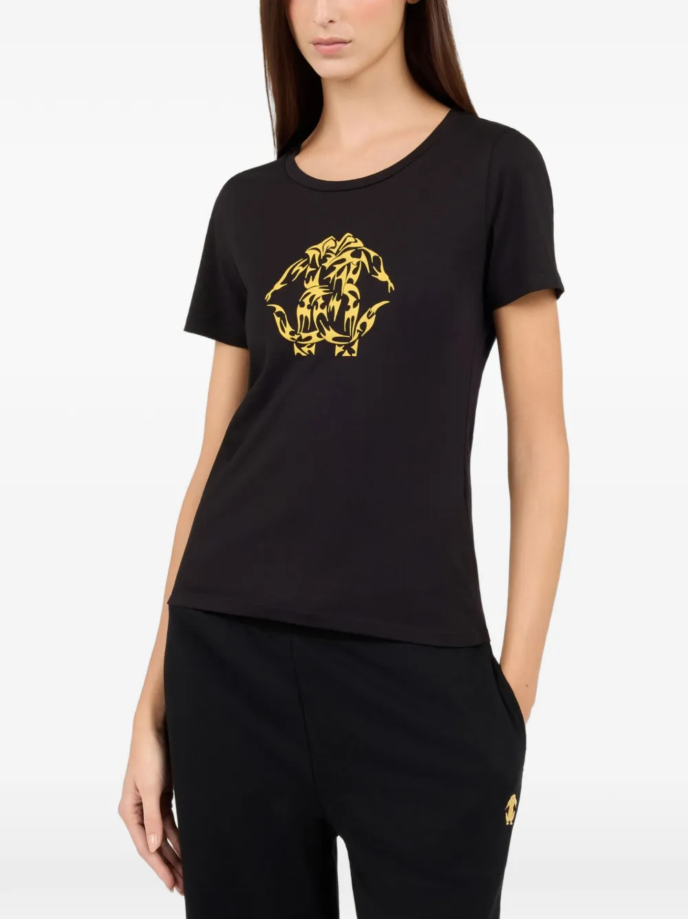 Roberto Cavalli logo-print short-sleeve T-shirt Zwart