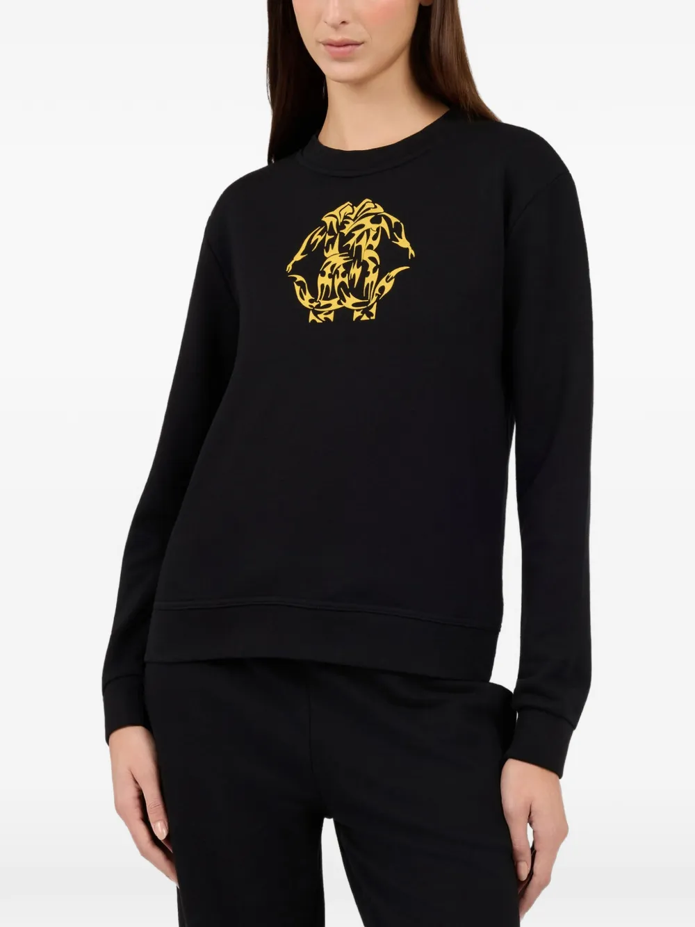 Roberto Cavalli logo-print sweatshirt Zwart