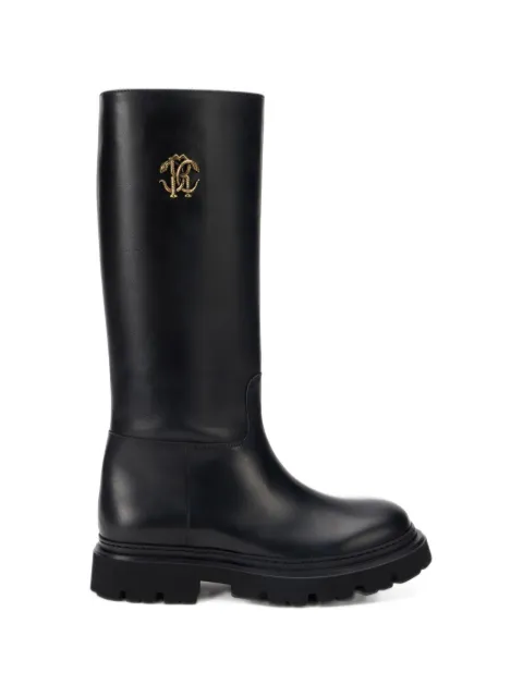 Roberto Cavalli logo-plaque leather boots