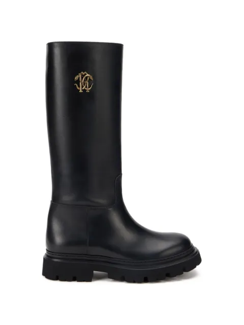 Roberto Cavalli logo-plaque leather boots