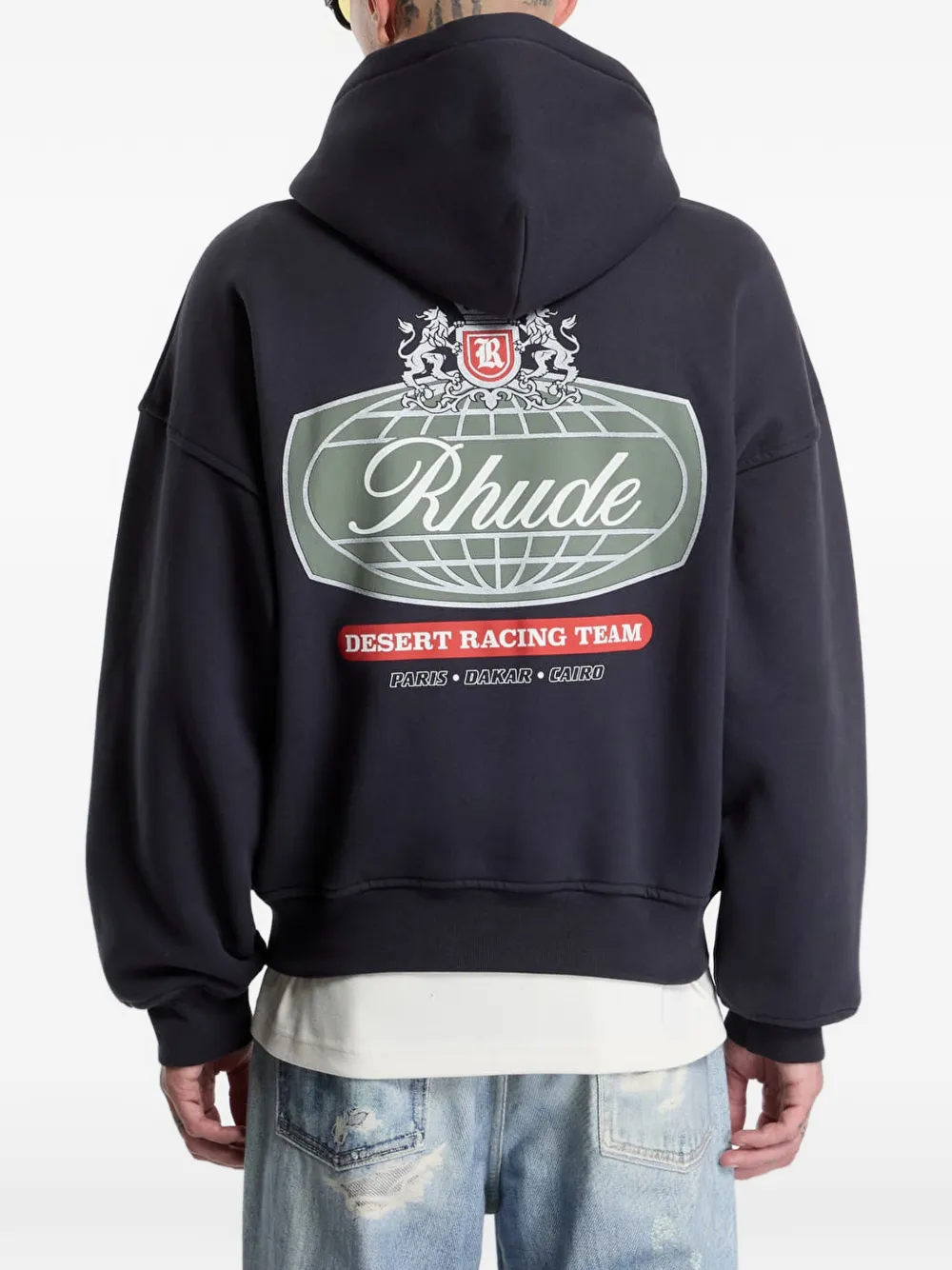 RHUDE Desert Crest zip-up hoodie Zwart