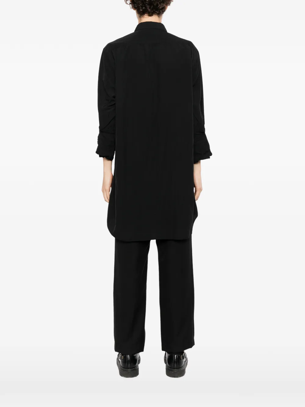 Comme des Garçons Homme Plus Lang overhemd met omgeslagen manchetten Zwart