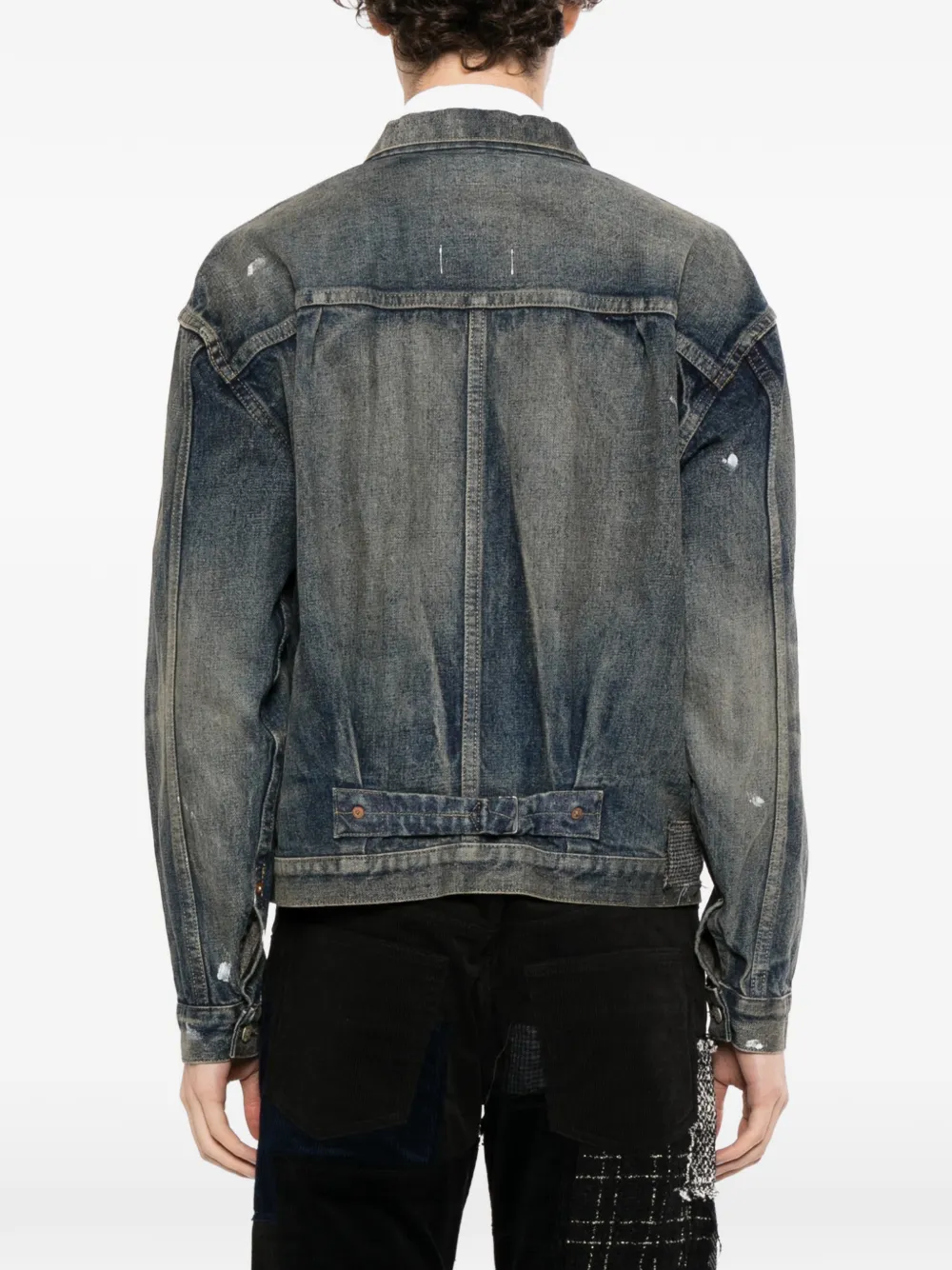 Junya Watanabe MAN x New Manual patchwork denim jacket Blauw