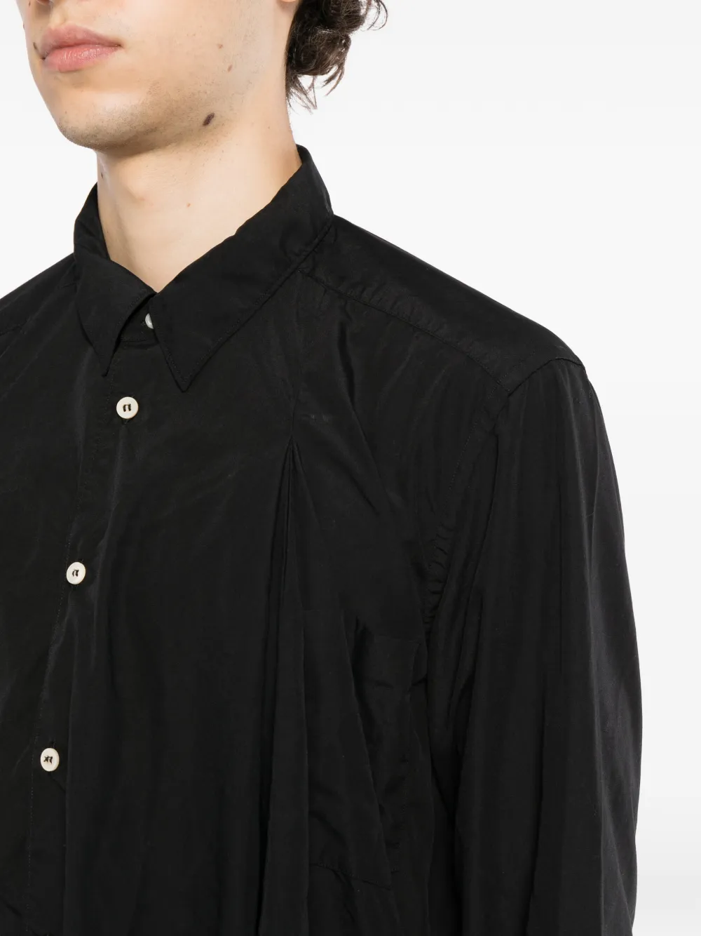 Comme des Garçons Homme Plus Geplooid T-shirt Zwart