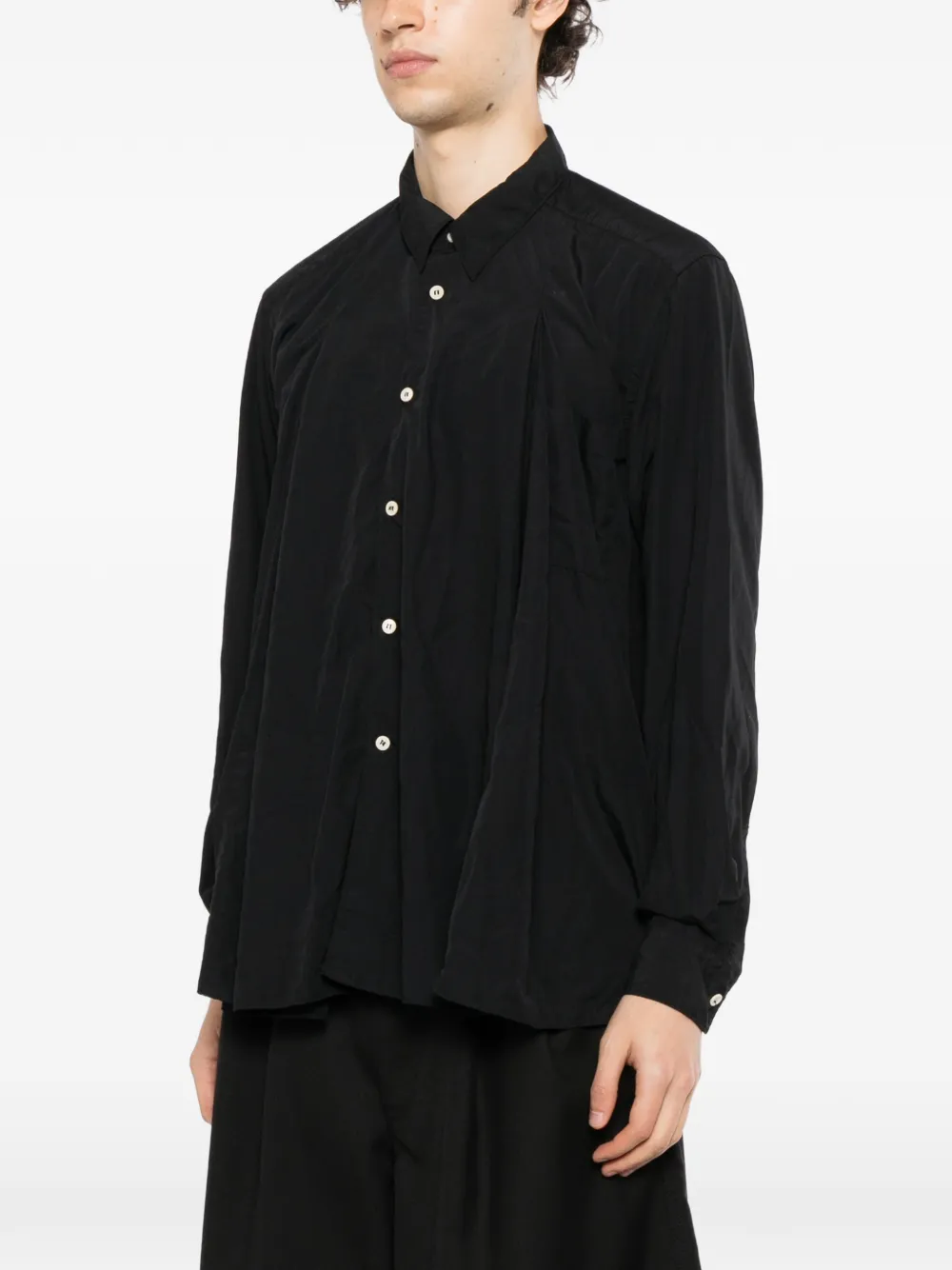 Comme des Garçons Homme Plus Geplooid T-shirt Zwart