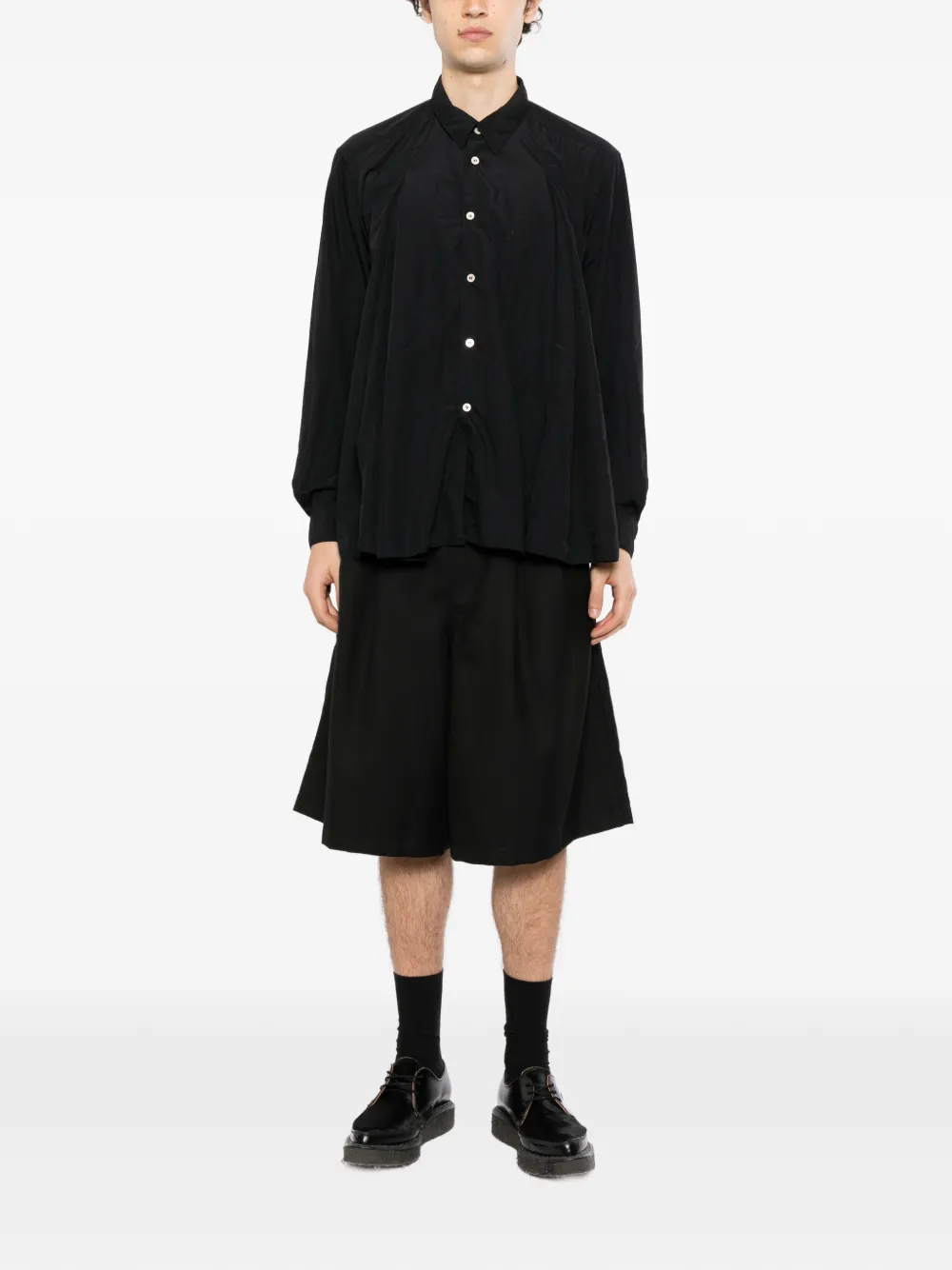 Comme des Garçons Homme Plus Geplooid T-shirt Zwart