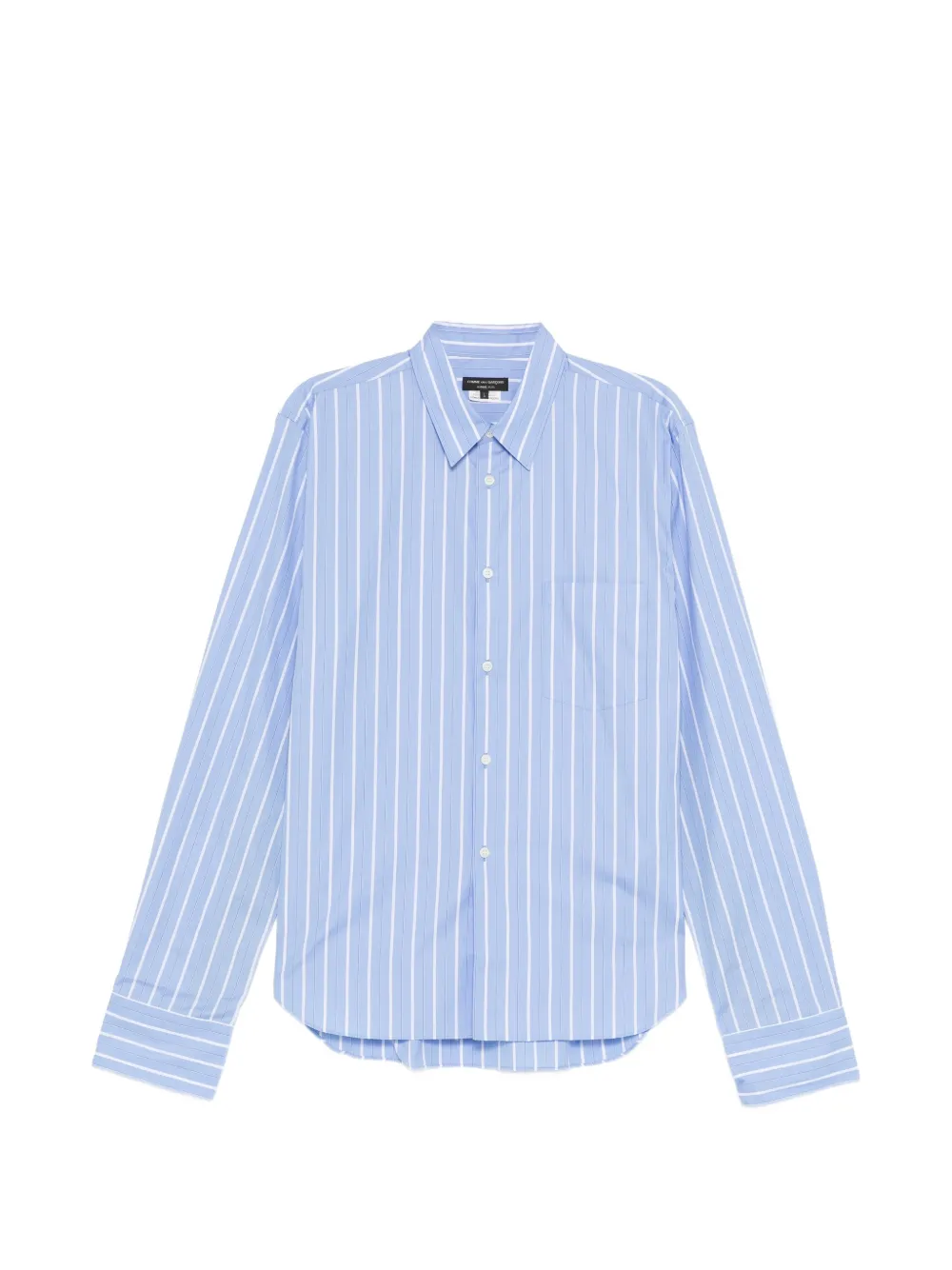 Comme des Garçons Homme Plus lace-panelled stripe shirt - Blue