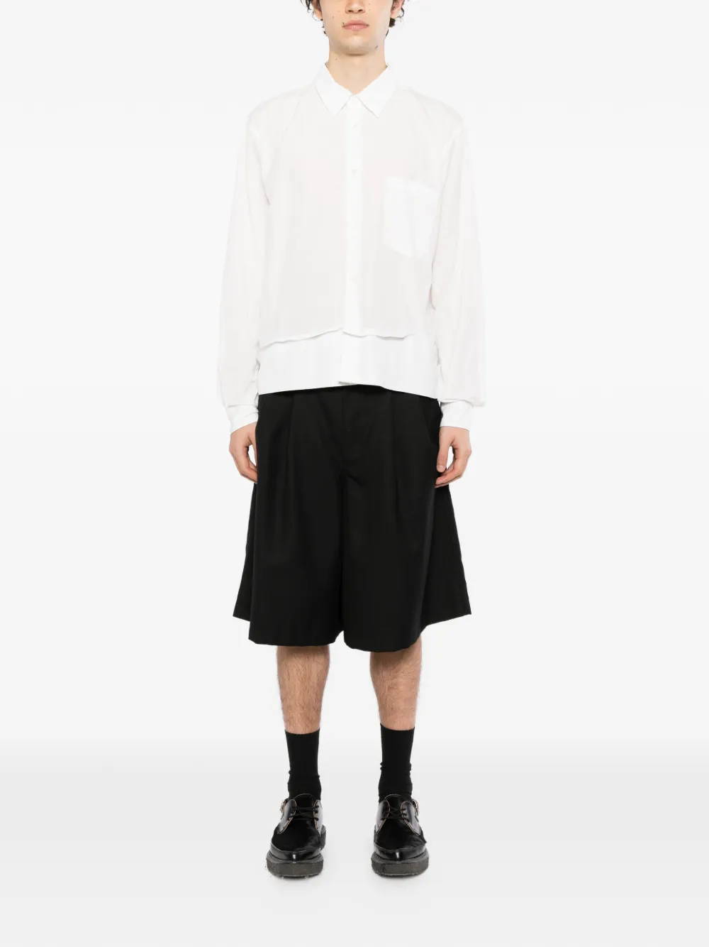 Comme des Garçons Homme Plus Gelaagd overhemd Wit