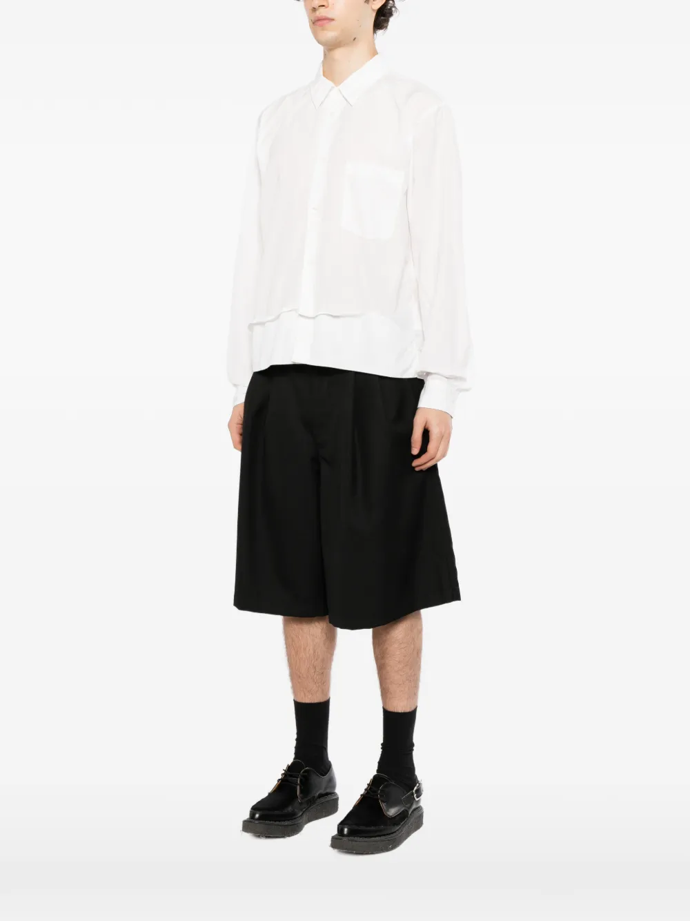Comme des Garçons Homme Plus Gelaagd overhemd Wit
