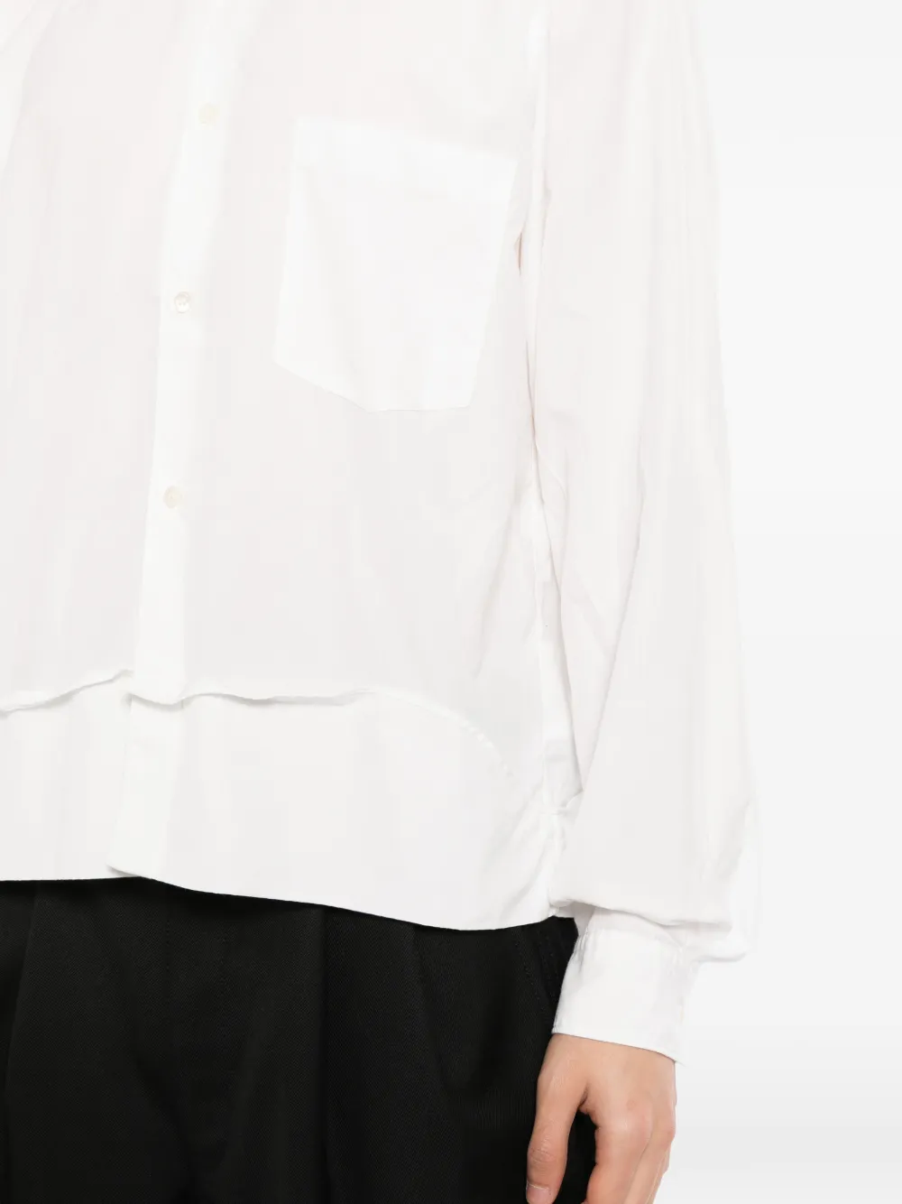 Comme des Garçons Homme Plus Gelaagd overhemd Wit
