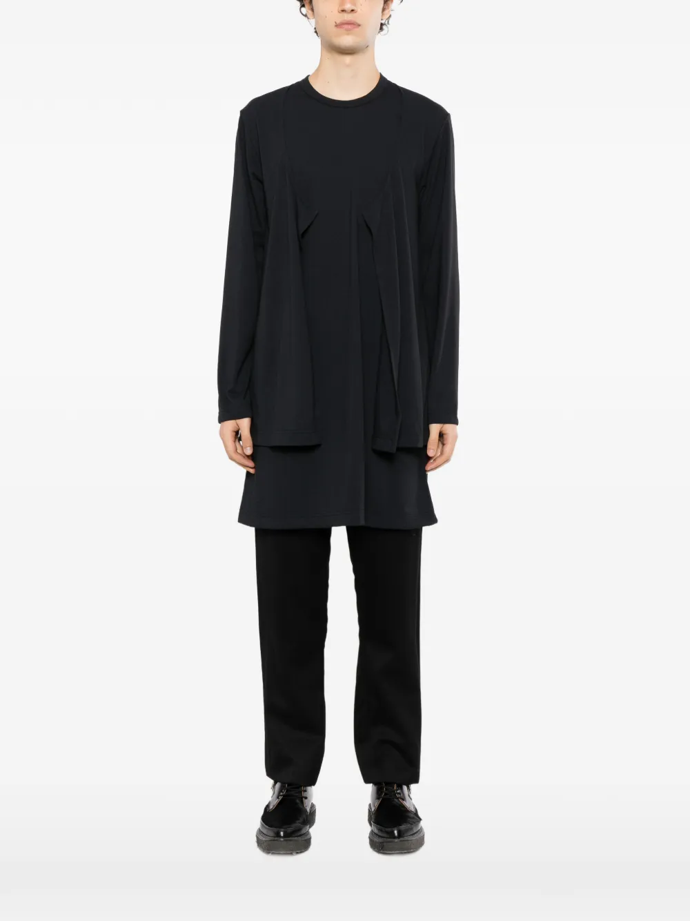Comme des Garçons Homme Plus layered T-shirt Zwart