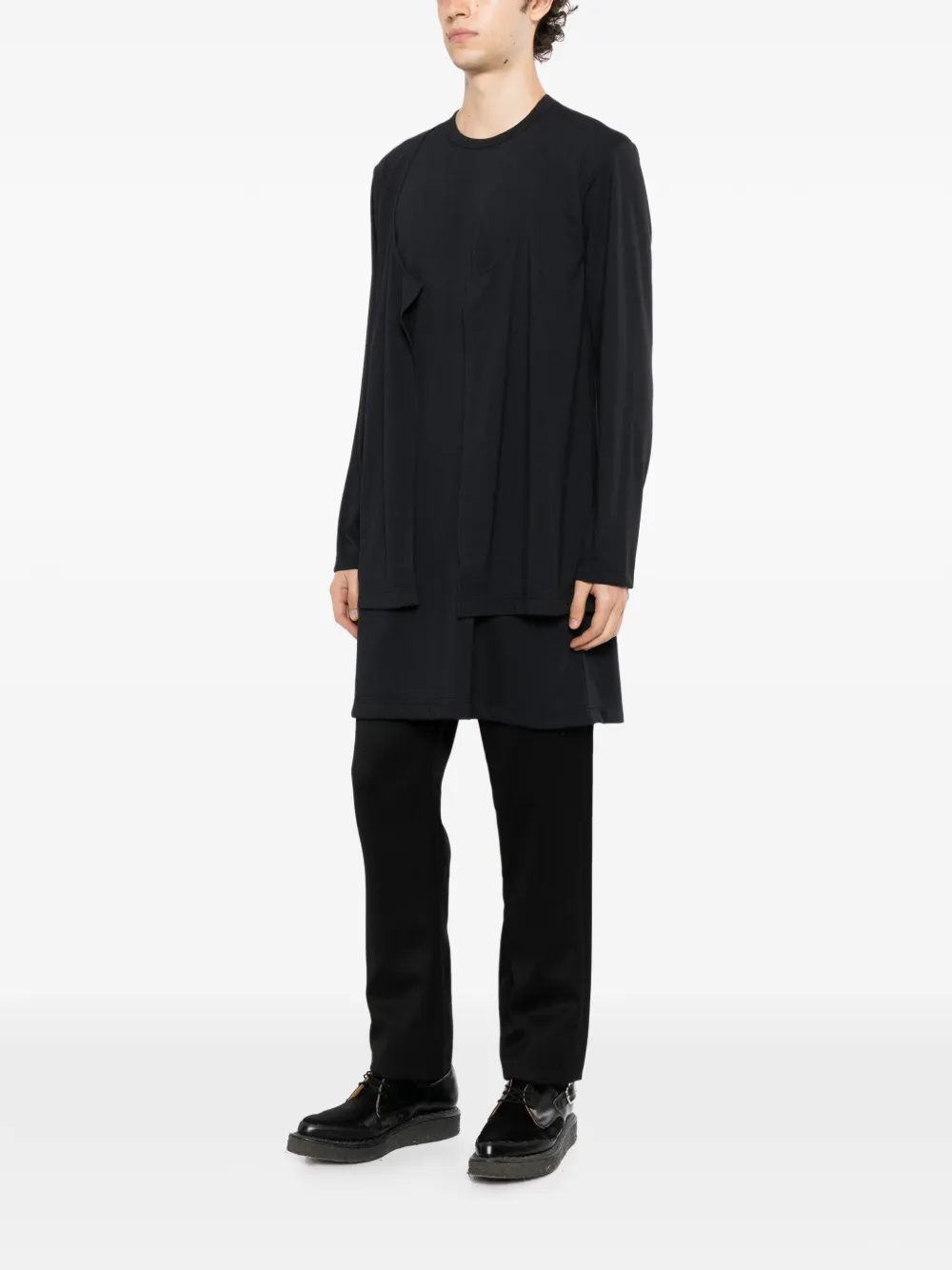 Comme des Garçons Homme Plus layered T-shirt Zwart