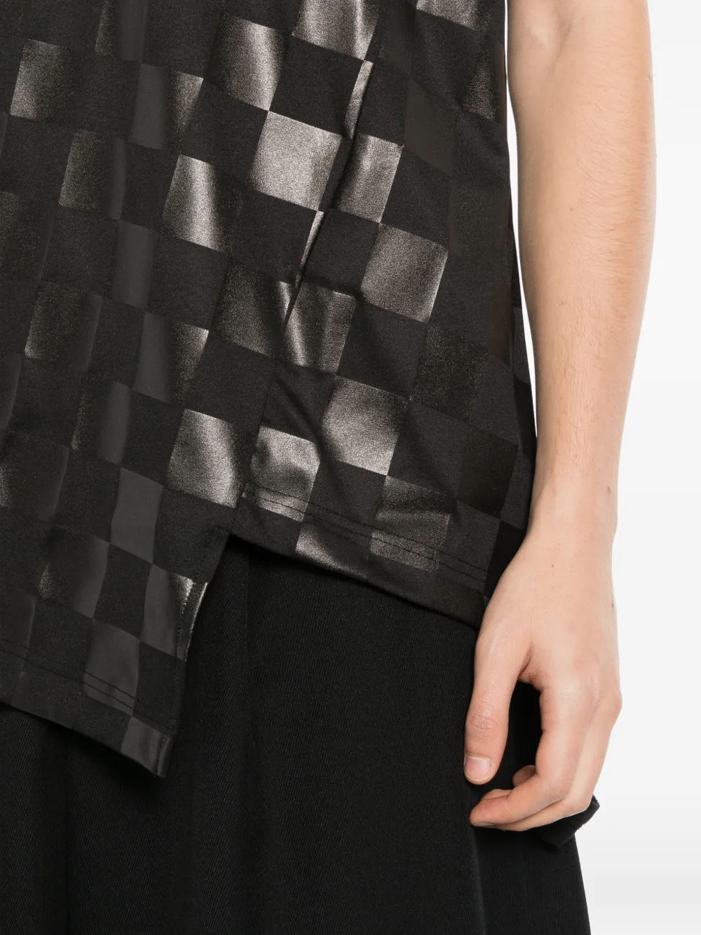 Comme des Garçons Homme Plus checkered T-shirt Zwart
