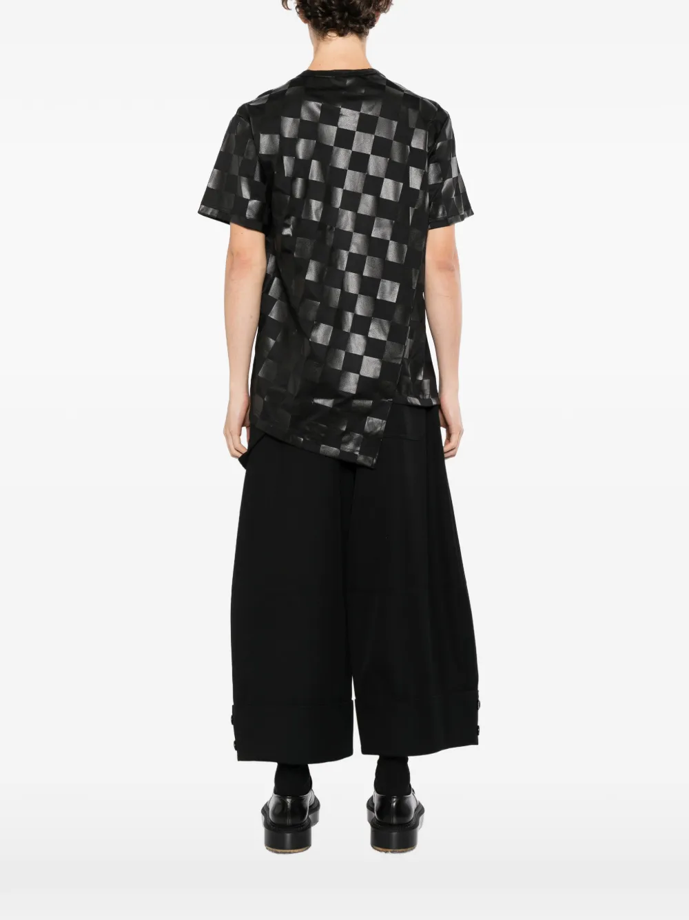 Comme des Garçons Homme Plus checkered T-shirt Zwart
