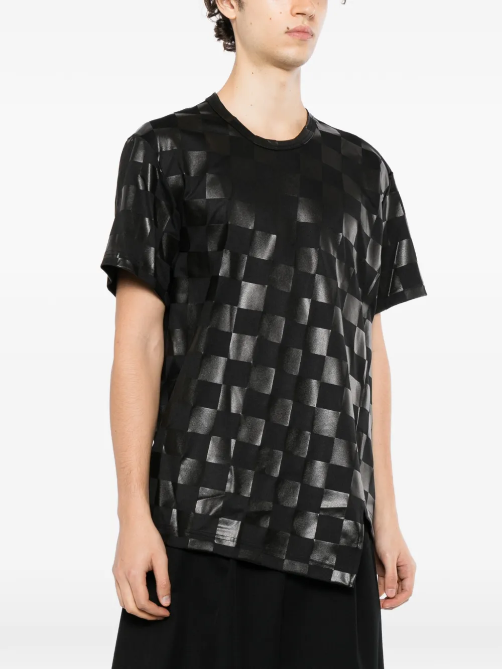 Comme des Garçons Homme Plus checkered T-shirt Zwart