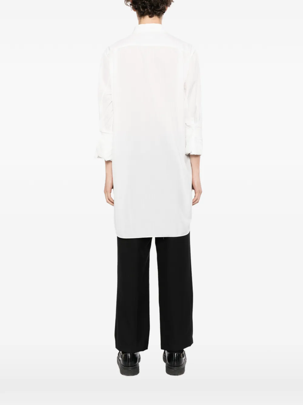 Comme des Garçons Homme Plus folded-cuff longline shirt Wit
