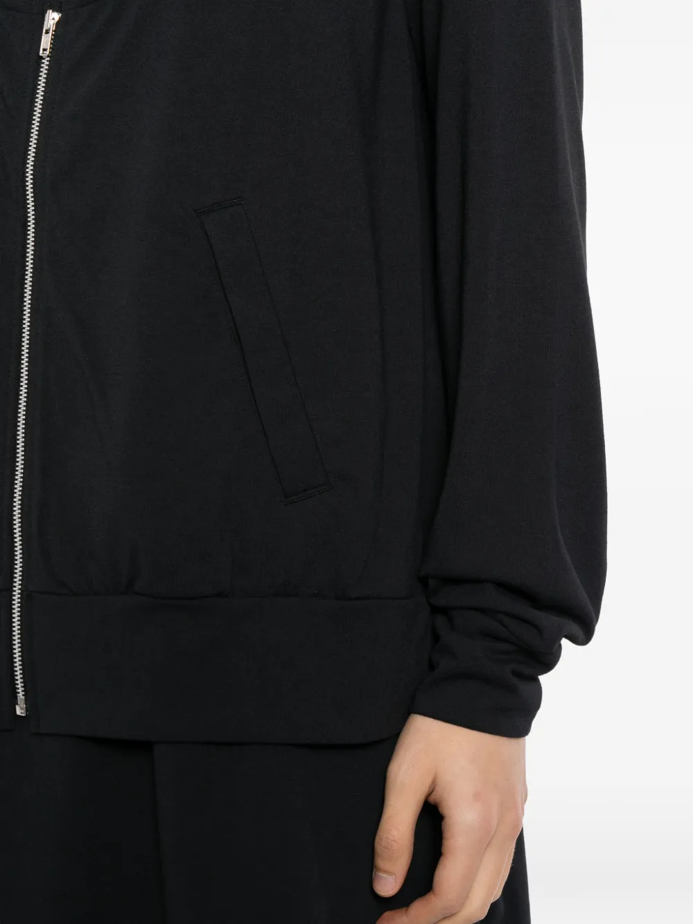 Comme des Garçons Homme Plus Gelaagde hoodie met rits Zwart