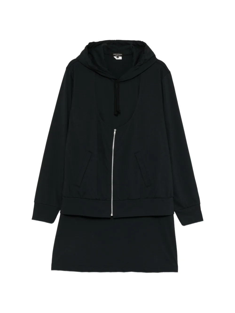 Comme des Garçons Homme Plus Gelaagde hoodie met rits Zwart