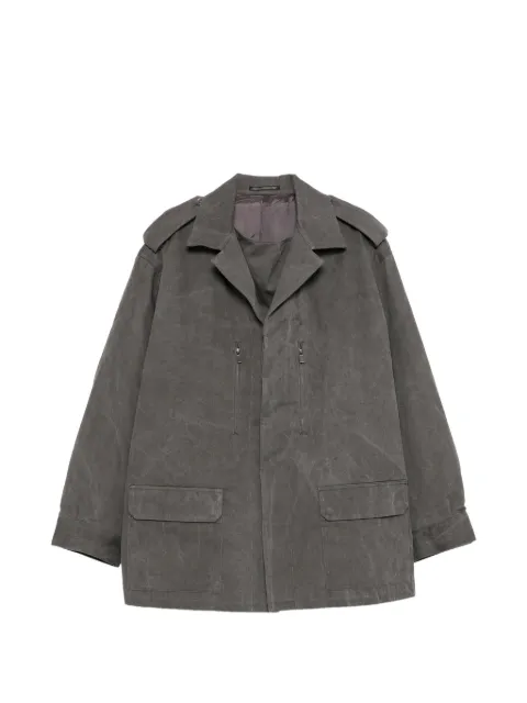 Yohji Yamamoto twill pigment padded jacket