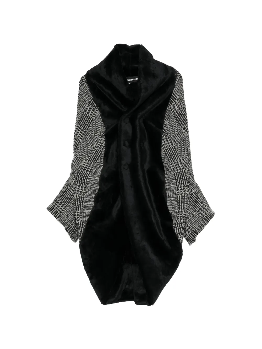 Junya Watanabe Cappotto drappeggiato a quadri - Nero