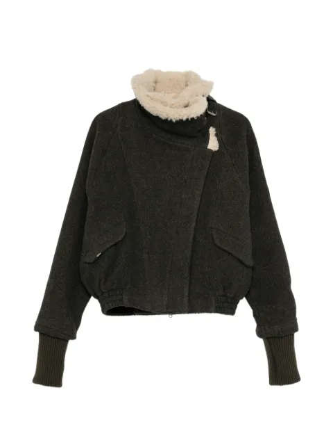 Hyein Seo wool bomber jacket