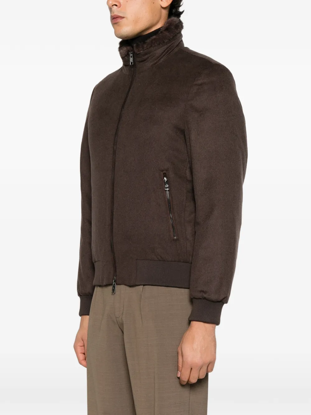 ON THE BUND faux-fur collar bomber jacket Bruin