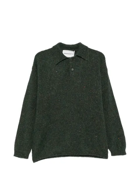 AMARANTO polo-collar sweater