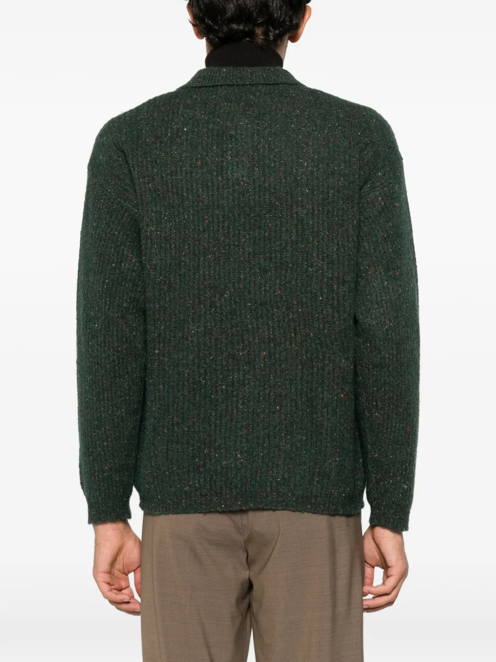 AMARANTO polo-collar sweater Groen