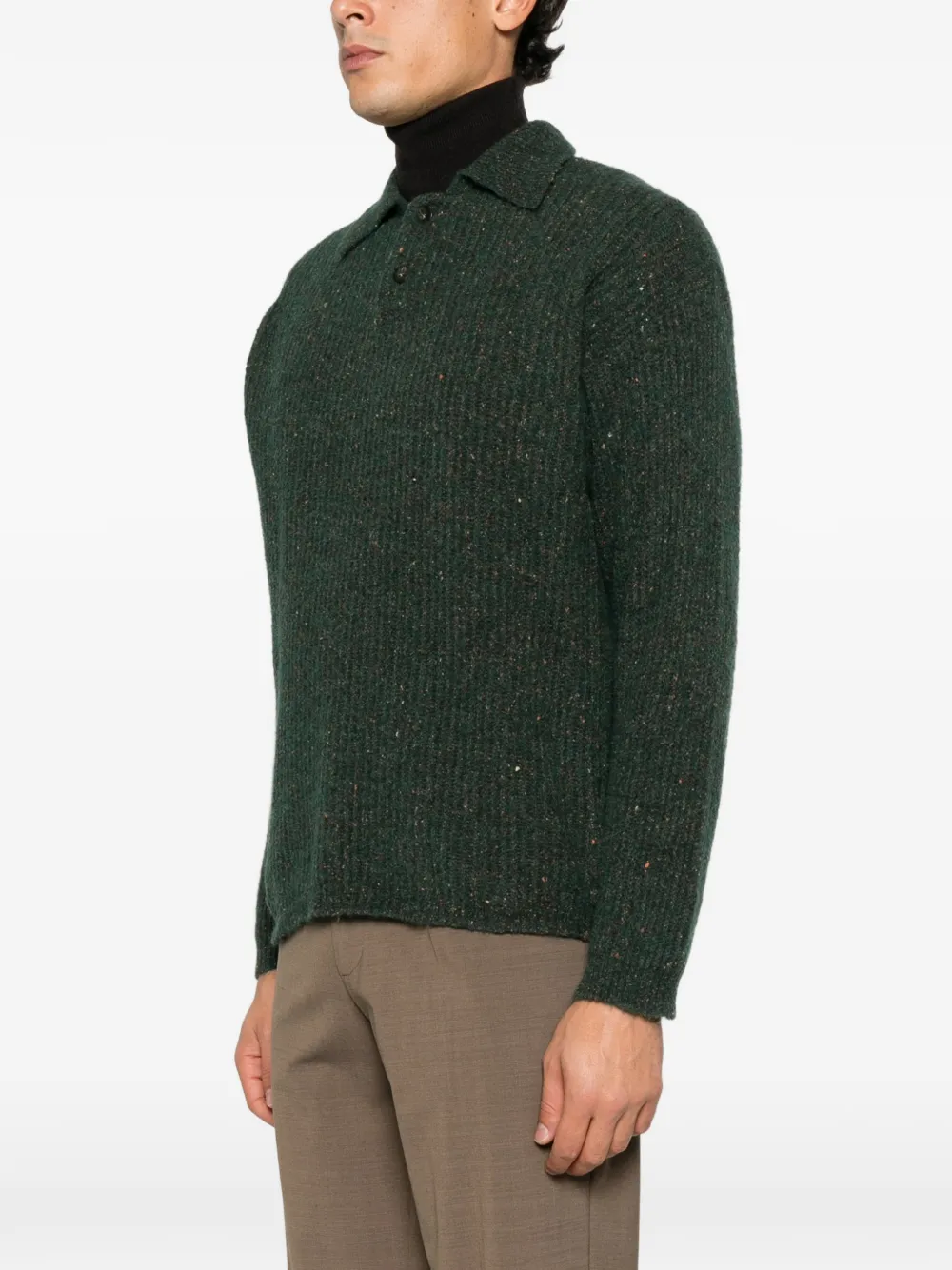 AMARANTO polo-collar sweater Groen