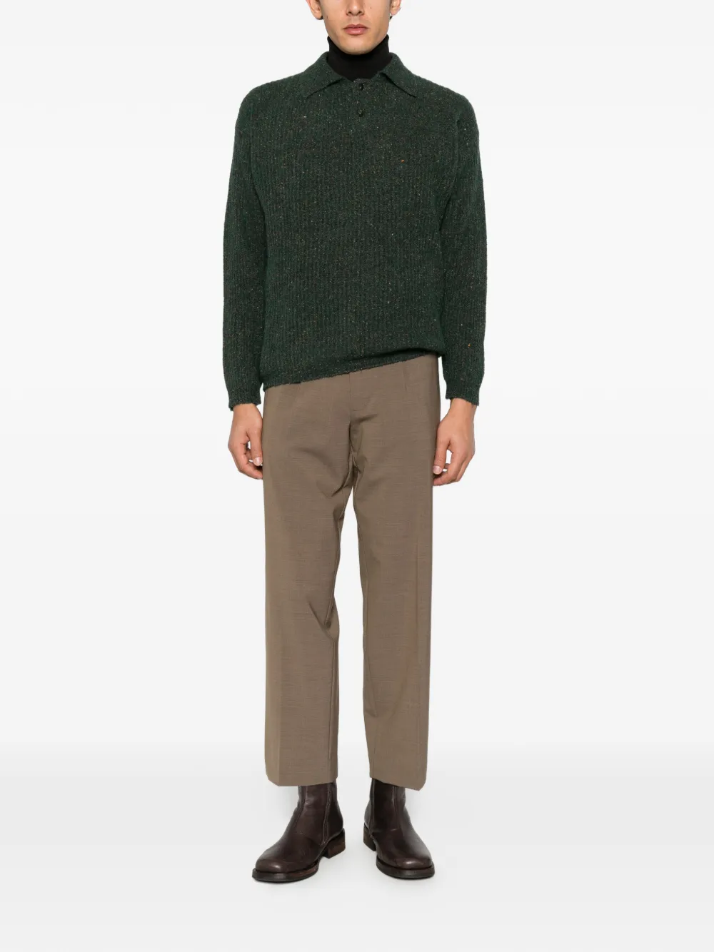 AMARANTO polo-collar sweater Groen